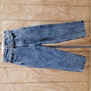 Signature8 NWT High Rise Belted Acid Wash Mother Barrel Jeans Size S